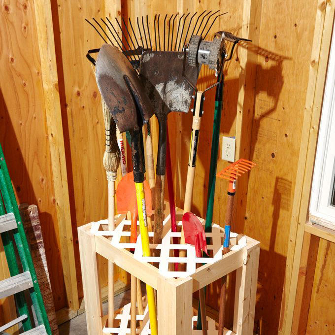 Magnetic Toolbox Labels, Pallet Dolly, Hang Anything, Handy Rag Cutter, Floor Ruler, Small Shop Space Saver, DIY Garage Storage for Cords and Hoses, Repurpose a Pallet for DIY Garage Storage, Corral Sports Gear, Overhead DIY Garage Storage System, Sliding Pegboard Storage System, Lockable Garage Storage Cabinet, Rotating Corner Shelves, Fold-Up Workbench, Garden/Garage Tool Caddy, Garage Storage Tubes, Roll-Around Workshop, Upcycled Garage Storage Idea, Garage Door Extension Cord Storage, Under-Joist Shelf