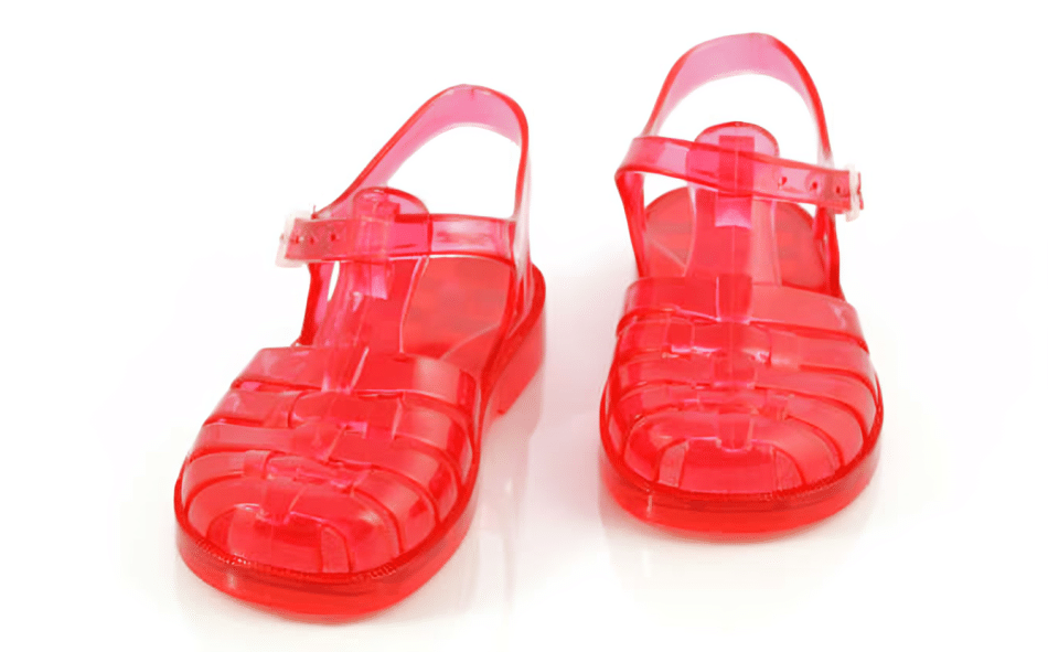 #15: Jelly Shoes #1: Cabbage Patch Snacktime Kids, #3: Slip ‘N Slide, #4: Clackers, #6: Moon Shoes, #7: Garbage Pail Kids, #9: Skip-It, #10: My Little Pony – Long Haired, #12: Aquanet Hairspray, #13: Bubble Lights, #15: Jelly Shoes, #16: Lite-Brite, #18: Lawn Pool Slides, #19: Pogo Balls, #21: Big Wheels, #22: Slap Bracelets, #24: Hang 10 Mini Hammocks, #25: Jarts, #27: Battlestar Galactica Colonial Viper, #28: Water Wiggle, #30: Rambo Toy Machine Gun, #31: Smoking Monkey Toy, #33: Sky Dancers