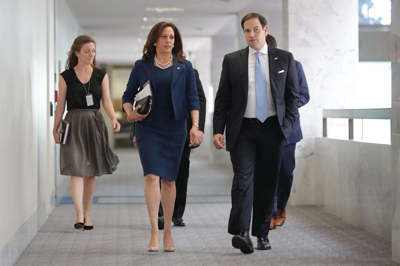 Harris frequently wears pantsuits, but skirts and dresses have also been part of the vice president's wardrobe. Over time, Harris began experimenting with more daring details for evening events., She also often dresses to support causes she cares about., Her style continued to evolve during her time as vice president., Statement gowns from young designers became a new staple for the politician., Harris seems especially fond of eveningwear covered in sparkles.