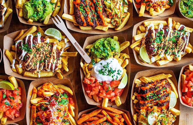 36. Curly fries, Burger King, various locations, 35. Soul Fries, Chicken Licken, various locations, South Africa, 34. Famous Grill’d Chips, Grill’d, various locations, Australia, 33. Potato Sticks, Bob’s, various locations, Brazil, 32. French fries, Quick, various locations, Belgium and France, 31. Cajun Style fries, Five Guys, various locations, 30. Fries, Supermac’s, various locations, Ireland, 29. Boardwalk fries, Thrasher's French Fries, various locations, USA, 28. French fries, Hesburger, various locations, 27. Bembos French fries, Bembos, various locations, Peru, 26. Waffle potato fries, Chick-fil-A, various locations, USA, 25. Fries, Frietboutique, various locations, Netherlands, 24. Crinkle-cut fries, Sibylla, various locations, Sweden and Finland, 23. Currywurst Special, Frittenwerk, various locations, Germany, 22. Groovy Fries, Sonic Drive-In, various locations, USA, 21. Fritz, Fritz European Fry House, Vancouver, Canada, 20. French fries, MOS Burger, various locations, 19. Rosemary Salted Chips, Honest Burger, various locations, UK, 18. Chips, Red Rooster, various locations, Australia, 17. Cheese fries, Shake Shack, various locations, 16. Smoked Meat Poutine, NomNomNom Poutine, Toronto, Canada, 15. French fries, Lotteria, various locations, 14. Classic fries, Lord of the Fries, various locations, Australia and New Zealand, 13. Fresh cut fries, Willy’s, Halifax, Canada, 12. Fries, Wendy’s, various locations, 11. French fries, 100 Montaditos, various locations, Spain, Italy and Portugal, 10. Trüffelfritten, Peter Pane Burgergrill &amp; Bar, various locations, Germany, 9. Nacho Fries, Taco Bell, various locations, 8. Waffle fries, Leon, various locations, UK, 7. Animal Style fries, In-N-Out, various locations, USA, 6. Yiayia’s Chips, Zeus Street Greek, various locations, Australia, 5. Frites, Friterie chez Bryan Aubange, Aubange, Belgium, 4. Crinkle-cut fries, Del Taco, various locations, USA, 3. Flamish Fries, Manneken Pis, various locations, Netherlands, 2. Frites, Chic Frite, Dunkirk, France