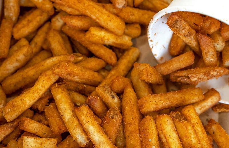36. Curly fries, Burger King, various locations, 35. Soul Fries, Chicken Licken, various locations, South Africa, 34. Famous Grill’d Chips, Grill’d, various locations, Australia, 33. Potato Sticks, Bob’s, various locations, Brazil, 32. French fries, Quick, various locations, Belgium and France, 31. Cajun Style fries, Five Guys, various locations, 30. Fries, Supermac’s, various locations, Ireland, 29. Boardwalk fries, Thrasher's French Fries, various locations, USA, 28. French fries, Hesburger, various locations, 27. Bembos French fries, Bembos, various locations, Peru, 26. Waffle potato fries, Chick-fil-A, various locations, USA, 25. Fries, Frietboutique, various locations, Netherlands, 24. Crinkle-cut fries, Sibylla, various locations, Sweden and Finland, 23. Currywurst Special, Frittenwerk, various locations, Germany, 22. Groovy Fries, Sonic Drive-In, various locations, USA, 21. Fritz, Fritz European Fry House, Vancouver, Canada, 20. French fries, MOS Burger, various locations, 19. Rosemary Salted Chips, Honest Burger, various locations, UK, 18. Chips, Red Rooster, various locations, Australia, 17. Cheese fries, Shake Shack, various locations, 16. Smoked Meat Poutine, NomNomNom Poutine, Toronto, Canada, 15. French fries, Lotteria, various locations, 14. Classic fries, Lord of the Fries, various locations, Australia and New Zealand, 13. Fresh cut fries, Willy’s, Halifax, Canada, 12. Fries, Wendy’s, various locations, 11. French fries, 100 Montaditos, various locations, Spain, Italy and Portugal, 10. Trüffelfritten, Peter Pane Burgergrill &amp; Bar, various locations, Germany, 9. Nacho Fries, Taco Bell, various locations, 8. Waffle fries, Leon, various locations, UK, 7. Animal Style fries, In-N-Out, various locations, USA, 6. Yiayia’s Chips, Zeus Street Greek, various locations, Australia, 5. Frites, Friterie chez Bryan Aubange, Aubange, Belgium, 4. Crinkle-cut fries, Del Taco, various locations, USA, 3. Flamish Fries, Manneken Pis, various locations, Netherlands, 2. Frites, Chic Frite, Dunkirk, France