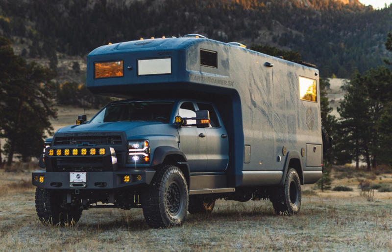 Jason Momoa’s EarthRoamer home The most amazing celebrity homes on wheels, Tom Hanks' bespoke Airstream, Jason Momoa’s EarthRoamer home, John Mayer's luxury expedition truck, Jamie Foxx's studio on wheels, Leonardo DiCaprio's motorhome mansion, Mariah Carey's mobile party pad, Simon Cowell's high-tech trailer, Timbaland's mobile music studio, Vin Diesel's opulent custom motorhome, Will Smith's 'The Heat', Jennifer Lopez's 'Lux Lounge', Matthew McConaughey’s vintage Airstream