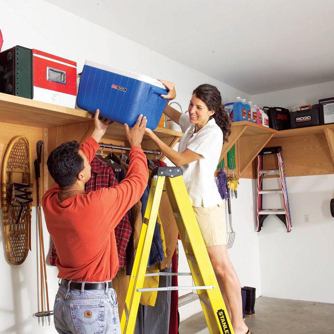 Cabinet Pulls, Replace a Torn Window Screen, Door Fixes, Paint a Room, Balance your Furnace Dampers, Leaky Faucet Repair, Caulking Refresh, Garage Storage Shelves, Build a Fire Pit, Hang a Ceiling Fan, Install a Wall-Mounted Television, Sink Trap Clean-Out, What kinds of tools do I need for DIY home improvement projects?, Can I rent tools for my DIY home improvement projects?