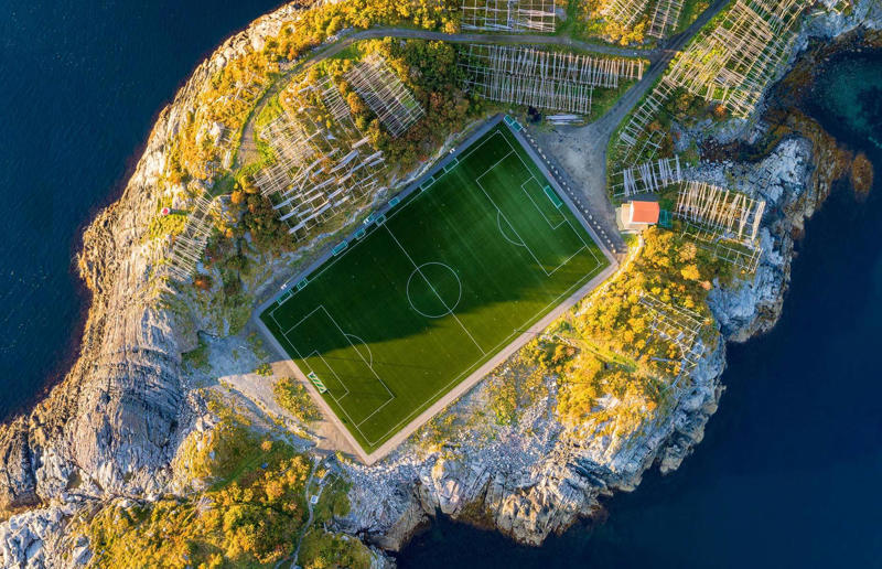 Bird's-eye views you won't believe are real, Konditaget Luders, Copenhagen, Denmark, Ajuda Botanical Garden, Lisbon, Portugal, Henningsvaer football pitch, Lofoten Islands, Norway, Guanajuato, Mexico, Innis Chonnel Castle, Loch Awe, Scotland, Tegallalang rice terraces, Indonesia, Hong Kong, Salt Pans, Gozo, Malta, Shark Fin Cove, Davenport, California, USA, Koh Lipe, Thailand, Golden Gate Bridge, San Francisco, California, USA, Grace Bay, Turks and Caicos Islands, Namib Desert, Namibia, Transfagarasan, Romania, Niagara Falls, Canada/USA, New York City, New York, USA, Road near Laki Volcano, Iceland, Atacama Desert, Chile, San Francisco, California, USA, Na Pali Coast State Wilderness Park, Kauai Island, Hawaii, USA, Yan'an Elevated Road Interchange, Shanghai, China, Navagio Beach, Zakynthos, Greece, Forests around Berthoud Pass, Colorado, USA, Maasai Mara National Reserve, Kenya, Estrada Marginal Norte, Peniche, Portugal, Twelve Apostles, Victoria, Australia, Wongwian Yai, Bangkok, Thailand, Choui Fong Tea Farm, Thailand, Rogers Centre, Toronto, Canada, Silhouette Island, Seychelles, Richfield County Park, Davison, Michigan, USA, Fez, Morocco, Cleopatra Beach, Turkey, Okavango Delta, Botswana, Ningaloo Marine Park, Exmouth, Australia, Mekong Delta, Vietnam, Copacabana Beach, Rio de Janeiro, Brazil, Rheinschlucht, Versam, Switzerland, Colonia de Sant Jordi, Ses Salines, Mallorca, Spain, Sheikh Zayed Road Interchange 1, Dubai, UAE, Zhangye National Geopark, China, Lavender fields in Provence, France, Shifen Waterfall, Taiwan, Misfat Al Abriyeen, Oman, Dubrovnik, Croatia, Clarence Battery, Guernsey, UK, Hverir Geothermal Area, Iceland, Chapman Peak Drive, Cape Town, South Africa, Ronda, Malaga, Spain, Jokulsarlon, Iceland, Rub' Al Khali, Arabian Desert, Vaavu Atoll, Maldives, Bled Island, Slovenia, Gorreana Tea Factory, the Azores, Portugal, Pyrgos Kallistis, Santorini, Greece, Croyde Bay, Devon, UK, Bay of Kotor, Montenegro, Joffre Lakes Provincial Park, Canada, Grand Prismatic Spring, Yellowstone National Park, Wyoming, USA