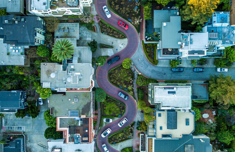 Bird's-eye views you won't believe are real, Konditaget Luders, Copenhagen, Denmark, Ajuda Botanical Garden, Lisbon, Portugal, Henningsvaer football pitch, Lofoten Islands, Norway, Guanajuato, Mexico, Innis Chonnel Castle, Loch Awe, Scotland, Tegallalang rice terraces, Indonesia, Hong Kong, Salt Pans, Gozo, Malta, Shark Fin Cove, Davenport, California, USA, Koh Lipe, Thailand, Golden Gate Bridge, San Francisco, California, USA, Grace Bay, Turks and Caicos Islands, Namib Desert, Namibia, Transfagarasan, Romania, Niagara Falls, Canada/USA, New York City, New York, USA, Road near Laki Volcano, Iceland, Atacama Desert, Chile, San Francisco, California, USA, Na Pali Coast State Wilderness Park, Kauai Island, Hawaii, USA, Yan'an Elevated Road Interchange, Shanghai, China, Navagio Beach, Zakynthos, Greece, Forests around Berthoud Pass, Colorado, USA, Maasai Mara National Reserve, Kenya, Estrada Marginal Norte, Peniche, Portugal, Twelve Apostles, Victoria, Australia, Wongwian Yai, Bangkok, Thailand, Choui Fong Tea Farm, Thailand, Rogers Centre, Toronto, Canada, Silhouette Island, Seychelles, Richfield County Park, Davison, Michigan, USA, Fez, Morocco, Cleopatra Beach, Turkey, Okavango Delta, Botswana, Ningaloo Marine Park, Exmouth, Australia, Mekong Delta, Vietnam, Copacabana Beach, Rio de Janeiro, Brazil, Rheinschlucht, Versam, Switzerland, Colonia de Sant Jordi, Ses Salines, Mallorca, Spain, Sheikh Zayed Road Interchange 1, Dubai, UAE, Zhangye National Geopark, China, Lavender fields in Provence, France, Shifen Waterfall, Taiwan, Misfat Al Abriyeen, Oman, Dubrovnik, Croatia, Clarence Battery, Guernsey, UK, Hverir Geothermal Area, Iceland, Chapman Peak Drive, Cape Town, South Africa, Ronda, Malaga, Spain, Jokulsarlon, Iceland, Rub' Al Khali, Arabian Desert, Vaavu Atoll, Maldives, Bled Island, Slovenia, Gorreana Tea Factory, the Azores, Portugal, Pyrgos Kallistis, Santorini, Greece, Croyde Bay, Devon, UK, Bay of Kotor, Montenegro, Joffre Lakes Provincial Park, Canada, Grand Prismatic Spring, Yellowstone National Park, Wyoming, USA
