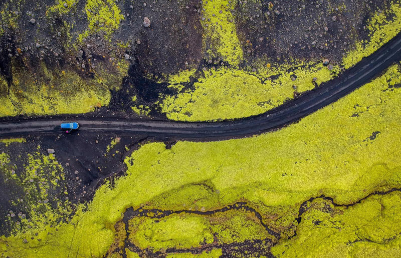 Bird's-eye views you won't believe are real, Konditaget Luders, Copenhagen, Denmark, Ajuda Botanical Garden, Lisbon, Portugal, Henningsvaer football pitch, Lofoten Islands, Norway, Guanajuato, Mexico, Innis Chonnel Castle, Loch Awe, Scotland, Tegallalang rice terraces, Indonesia, Hong Kong, Salt Pans, Gozo, Malta, Shark Fin Cove, Davenport, California, USA, Koh Lipe, Thailand, Golden Gate Bridge, San Francisco, California, USA, Grace Bay, Turks and Caicos Islands, Namib Desert, Namibia, Transfagarasan, Romania, Niagara Falls, Canada/USA, New York City, New York, USA, Road near Laki Volcano, Iceland, Atacama Desert, Chile, San Francisco, California, USA, Na Pali Coast State Wilderness Park, Kauai Island, Hawaii, USA, Yan'an Elevated Road Interchange, Shanghai, China, Navagio Beach, Zakynthos, Greece, Forests around Berthoud Pass, Colorado, USA, Maasai Mara National Reserve, Kenya, Estrada Marginal Norte, Peniche, Portugal, Twelve Apostles, Victoria, Australia, Wongwian Yai, Bangkok, Thailand, Choui Fong Tea Farm, Thailand, Rogers Centre, Toronto, Canada, Silhouette Island, Seychelles, Richfield County Park, Davison, Michigan, USA, Fez, Morocco, Cleopatra Beach, Turkey, Okavango Delta, Botswana, Ningaloo Marine Park, Exmouth, Australia, Mekong Delta, Vietnam, Copacabana Beach, Rio de Janeiro, Brazil, Rheinschlucht, Versam, Switzerland, Colonia de Sant Jordi, Ses Salines, Mallorca, Spain, Sheikh Zayed Road Interchange 1, Dubai, UAE, Zhangye National Geopark, China, Lavender fields in Provence, France, Shifen Waterfall, Taiwan, Misfat Al Abriyeen, Oman, Dubrovnik, Croatia, Clarence Battery, Guernsey, UK, Hverir Geothermal Area, Iceland, Chapman Peak Drive, Cape Town, South Africa, Ronda, Malaga, Spain, Jokulsarlon, Iceland, Rub' Al Khali, Arabian Desert, Vaavu Atoll, Maldives, Bled Island, Slovenia, Gorreana Tea Factory, the Azores, Portugal, Pyrgos Kallistis, Santorini, Greece, Croyde Bay, Devon, UK, Bay of Kotor, Montenegro, Joffre Lakes Provincial Park, Canada, Grand Prismatic Spring, Yellowstone National Park, Wyoming, USA