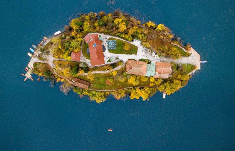 Bird's-eye views you won't believe are real, Konditaget Luders, Copenhagen, Denmark, Ajuda Botanical Garden, Lisbon, Portugal, Henningsvaer football pitch, Lofoten Islands, Norway, Guanajuato, Mexico, Innis Chonnel Castle, Loch Awe, Scotland, Tegallalang rice terraces, Indonesia, Hong Kong, Salt Pans, Gozo, Malta, Shark Fin Cove, Davenport, California, USA, Koh Lipe, Thailand, Golden Gate Bridge, San Francisco, California, USA, Grace Bay, Turks and Caicos Islands, Namib Desert, Namibia, Transfagarasan, Romania, Niagara Falls, Canada/USA, New York City, New York, USA, Road near Laki Volcano, Iceland, Atacama Desert, Chile, San Francisco, California, USA, Na Pali Coast State Wilderness Park, Kauai Island, Hawaii, USA, Yan'an Elevated Road Interchange, Shanghai, China, Navagio Beach, Zakynthos, Greece, Forests around Berthoud Pass, Colorado, USA, Maasai Mara National Reserve, Kenya, Estrada Marginal Norte, Peniche, Portugal, Twelve Apostles, Victoria, Australia, Wongwian Yai, Bangkok, Thailand, Choui Fong Tea Farm, Thailand, Rogers Centre, Toronto, Canada, Silhouette Island, Seychelles, Richfield County Park, Davison, Michigan, USA, Fez, Morocco, Cleopatra Beach, Turkey, Okavango Delta, Botswana, Ningaloo Marine Park, Exmouth, Australia, Mekong Delta, Vietnam, Copacabana Beach, Rio de Janeiro, Brazil, Rheinschlucht, Versam, Switzerland, Colonia de Sant Jordi, Ses Salines, Mallorca, Spain, Sheikh Zayed Road Interchange 1, Dubai, UAE, Zhangye National Geopark, China, Lavender fields in Provence, France, Shifen Waterfall, Taiwan, Misfat Al Abriyeen, Oman, Dubrovnik, Croatia, Clarence Battery, Guernsey, UK, Hverir Geothermal Area, Iceland, Chapman Peak Drive, Cape Town, South Africa, Ronda, Malaga, Spain, Jokulsarlon, Iceland, Rub' Al Khali, Arabian Desert, Vaavu Atoll, Maldives, Bled Island, Slovenia, Gorreana Tea Factory, the Azores, Portugal, Pyrgos Kallistis, Santorini, Greece, Croyde Bay, Devon, UK, Bay of Kotor, Montenegro, Joffre Lakes Provincial Park, Canada, Grand Prismatic Spring, Yellowstone National Park, Wyoming, USA