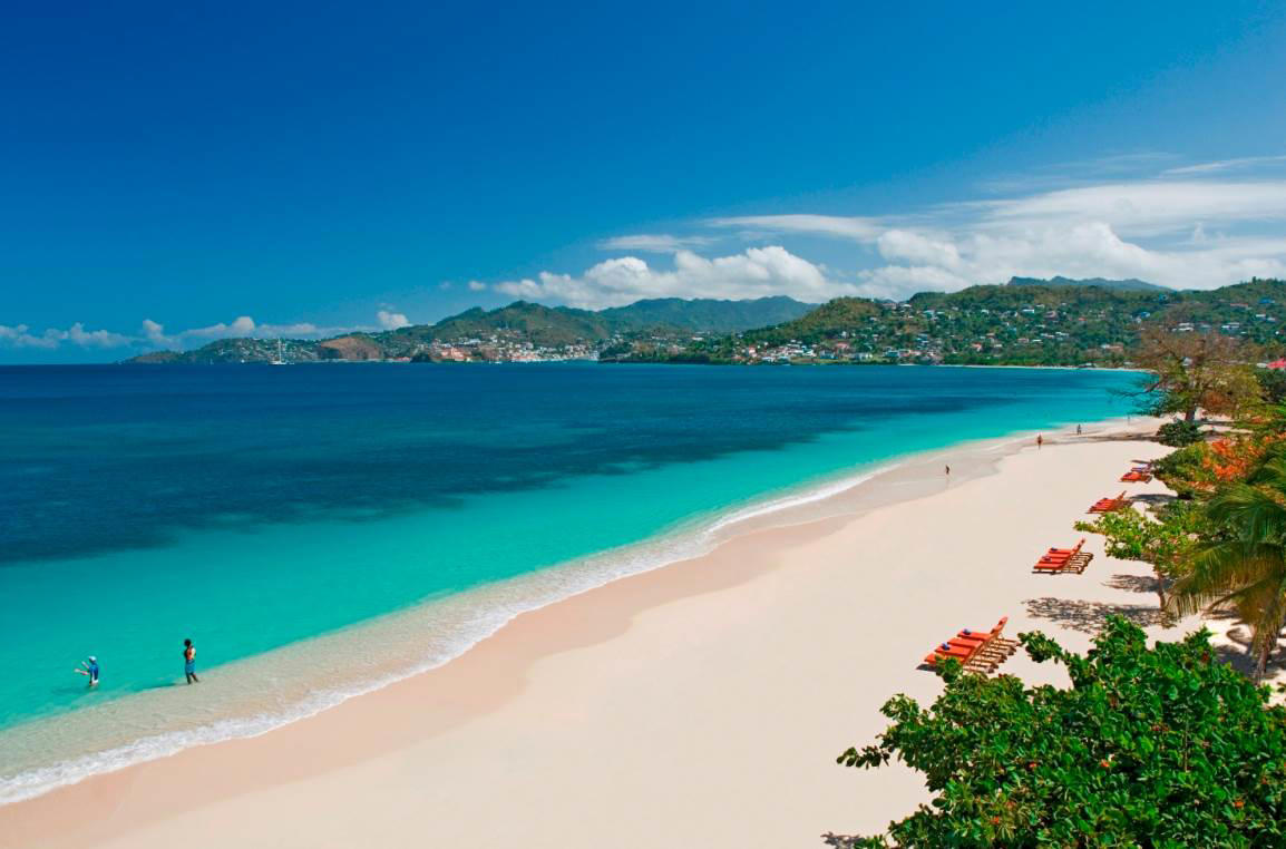 34. Grand Anse - Grenada 50. Rabbit Beach - Italy, 49. Eagle Beach - Aruba, 48. Kynance Cove - United Kingdom, 47. Varadero Beach - Cuba, 46. Cathedral Cove Beach - New Zealand, 45. Bon Bon Beach - Philippines, 44. Henderson Beach - Florida, United States, 43. Cayo Levantado - Dominican Republic, 42. Pipe Creek Sandbar - Bahamas, 41. Diamond Beach - Iceland, 40. Kapalua Bay Beach - Hawaii, United States, 39. Kelingking Beach - Indonesia, 38. Playa Xpu Ha - Mexico, 37. Colombier Beach - St Barth, 36. Kelebekler Vadisi - Turkey, 35. Baia do Sancho - Brazil, 34. Grand Anse - Grenada, 33. Wharton Beach - Australia, 32. Boulders Beach - South Africa, 31. Cayo Zapatilla - Panama, 30. Maundays Bay - Anguilla, 29. Fteri Beach - Greece, 28. Horseshoe Bay - Bermuda, 27. Grote Knip - Curaçao, 26. Seven Mile Beach - Cayman Islands, 25. Praia da Marinha - Portugal, 24. Cayo de Agua - Venezuela, 23. Freedom Beach - Thailand, 22. Anse Source D'Argent - Seychelles, 21. Gardner Bay - Ecuador, 20. Anchor Bay Beach - Australia, 19. Cala Goloritze - Italy, 18. Puinn Sand Beach - Norway, 17. Grace Bay - Turks and Caicos, 16. Playa Balandra - Mexico, 15. One Foot Island - Cook Islands, 14. Lanikai Beach - Hawaii, United States, 13. Aharen Beach - Japan, 12. Le Morne Beach - Mauritius, 11. Calo des Moro - Spain, 10. Horse Shoe Island - Myanmar, 09. Green Lagoon - French Polynesia, 08. Anse Georgette - Seychelles, 07. Pink Beach - Indonesia, 06. Turquoise Bay - Australia, 05. Voutoumi Beach - Greece, 04. Entalula Beach - Philippines, 03. Meads Bay - Anguilla, 02. Cala Mariolu - Italy, 01. Trunk Bay, St. John - US Virgin Islands