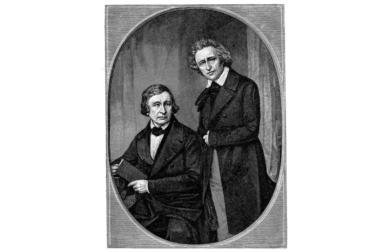 The Brothers Grimm wrote many famous fairytales Fact from fiction, President Kennedy told a crowd he was a jelly donut, Napoleon was short, Greek and Roman statues were white, Great Britain stood alone against the Nazis, Ferdinand Magellan was the first person to sail around the world, Vikings wore horns on their helmets, Marie Antoinette said "let them eat cake", Medieval people thought the world was flat, Castles poured boiling oil off their battlements, Gladiator contests were fought to the death, The Taj Mahal’s builders were mutilated, The Aztecs thought Hernan Cortes and the conquistadors were gods, Einstein failed maths at school, Julius Caesar was emperor of Rome, The iron maiden was a medieval torture device, Christopher Columbus discovered America, World War I was the deadliest war in history in its time, The Brothers Grimm wrote many famous fairytales, The Great Wall of China is visible from space, Cleopatra was Egyptian, Rome was one of history’s largest empires, The pyramids were built by slaves, Pirates regularly buried their treasure, Betsy Ross designed the American flag, Captain Cook discovered Australia