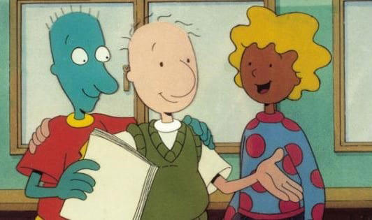 #3: Doug #1: Rugrats, #3: Doug, #4: The Fresh Prince of Bel-Air, #6: Full House, #7: Mighty Morphin Power Rangers, #9: Saved by the Bell, #10: Goosebumps, #12: The Amanda Show, #13: Pokémon, #15: X-Men: The Animated Series, #16: Clarissa Explains It All, #18: Recess, #19: Gargoyles, #21: Johnny Bravo, #22: Beavis and Butt-Head, #24: Daria, #25: Kenan & Kel, #27: Tiny Toon Adventures, #28: The Powerpuff Girls, #30: Are You Afraid of the Dark?, #31: Batman: The Animated Series, #33: Sailor Moon