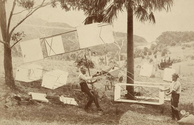 Australian ingenuity at its finest, Boomerang (up to 50,000 years ago), Didgeridoo (up to 40,000 years ago), Mechanised grain stripper (1843), Refrigerator (1851), Ballot box (1856), Granny Smith apple (1868), Sheep-shearing machine (1877), Electric drill (1889), Powered flying machine (1894), Notepad (1902), Kiwi Boot Polish (1906), Tank (1912), Clapperboard (1920s), Electronic pacemaker (1926), Commercial penicillin (1939), Zinc cream (1940), Distance measuring equipment (1944/45), Disposable hypodermic syringe (1949), Solar water heater (1953), Black box flight recorder (1953), Shrink- and crease-free wool (1957), Plastic spectacle lenses (1960), Disposable latex gloves (1964), Box/cask wine (1965), Inflatable escape slide and raft (1965), Zanamivir/Relenza (1989), Polymer bank note (1988), Extended wear contact lenses (1991), Wi-Fi (1992)