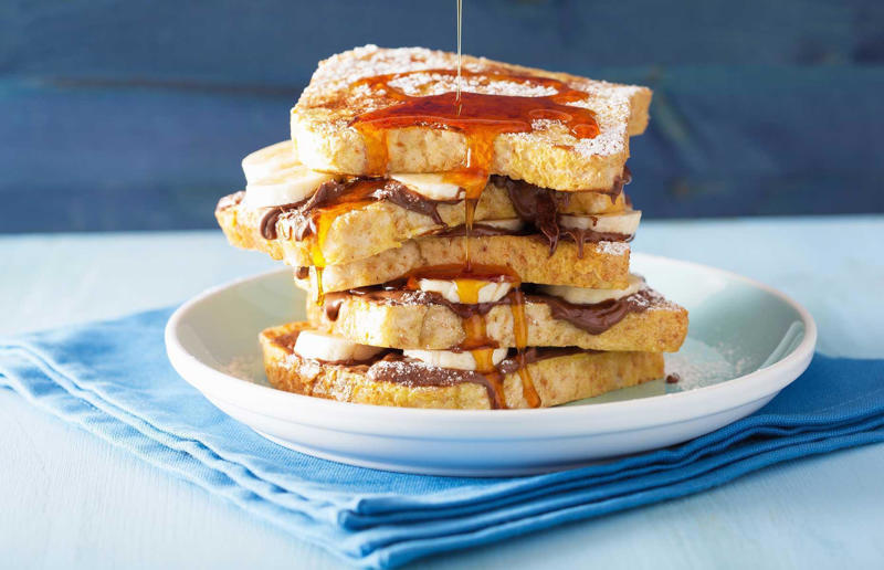 64. Make French toast in the slow cooker 67. Give breadcrumbs extra flavour, 66. Improve a boxed cake mix, 65. Warm a knife for neat slicing, 64. Make French toast in the slow cooker, 63. Ripen bananas slowly with a banana hanger, 62. Make dressing with almost-empty jars, 61. Use overripe bananas for the best banana bread, 60. Use vegetable water in gravy, 59. Add nutritional yeast for a cheesy flavour, 58. Combine miso and butter for a flavour hit, 57. Make frozen coffee cubes, 56. Pair your pasta and sauce correctly, 55. Keep baked goods soft with a slice of bread, 54. Use ice cube trays to freeze leftover sauce, 53. Use an ice cream scoop for meatballs, 52. Add sugar to savoury dishes and salt to sweet, 51. Peel tomatoes like a pro, 50. Prep ahead for smoothies, 49. Apply baking soda to stained food storage containers, 48. Try the hedgehog mango trick, 47. Stop syrup sticking to your spoons, 46. Use carbonated drinks for lighter batter, 45. Be creative with ketchup, 44. Buy ovenproof storage containers, 43. Sweeten tomato sauce with a carrot, 42. Make and freeze breakfast burritos, 41. Bulk out sauces with lentils, 40. Mix it up with a mug omelette, 39. Blanch your vegetables, 38. Use orange juice in marinades, 37. Put pasta water to good use, 36. Add beetroot to brownies, 35. Use a cupcake tin for egg muffins, 34. Roast potatoes in mayonnaise, 33. Raise your mac 'n' cheese game with mustard, 32. Score meat skin, 31. Ditch the oven for mug cakes, 30. Freeze fresh ginger, 29. Massage kale, 28. Use bread to stop your sugar clumping, 27. Froth milk the easy way, 26. Say yes to soy sauce on popcorn, 25. Use the microwave to peel garlic, 24. Cook bacon in the microwave, 23. Stop soggy sandwiches, 22. Separate onions and potatoes, 21. Use the float test for eggs, 20. Transform cake fails, 19. Use bicarbonate of soda to tenderise meat, 18. Store herby butter in the freezer, 17. Reuse sauce bottles for pancakes, 16. Turn your peanut butter jar upside down, 15. Stop using boiling water for coffee, 14. Use a hand mixer for mashed potatoes, 13. Microwave pizza with water, 12. Grate butter for easy spreading, 11. Microwave lemons to get more juice, 10. Make hash browns in your waffle iron, 9. Use a wine bottle as a rolling pin, 8. Use mayonnaise for perfect toasties, 7. Revive old bread with water, 6. Use your microwave for baked potatoes, 5. Rescue burnt biscuits with a grater, 4. Salvage split Hollandaise, 3. Poach eggs in cling film, 2. Store herbs like flowers