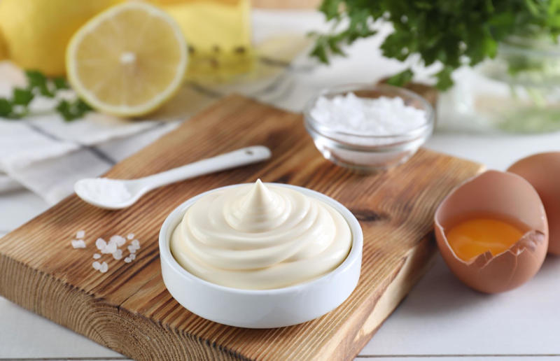 34. Roast potatoes in mayonnaise 67. Give breadcrumbs extra flavour, 66. Improve a boxed cake mix, 65. Warm a knife for neat slicing, 64. Make French toast in the slow cooker, 63. Ripen bananas slowly with a banana hanger, 62. Make dressing with almost-empty jars, 61. Use overripe bananas for the best banana bread, 60. Use vegetable water in gravy, 59. Add nutritional yeast for a cheesy flavour, 58. Combine miso and butter for a flavour hit, 57. Make frozen coffee cubes, 56. Pair your pasta and sauce correctly, 55. Keep baked goods soft with a slice of bread, 54. Use ice cube trays to freeze leftover sauce, 53. Use an ice cream scoop for meatballs, 52. Add sugar to savoury dishes and salt to sweet, 51. Peel tomatoes like a pro, 50. Prep ahead for smoothies, 49. Apply baking soda to stained food storage containers, 48. Try the hedgehog mango trick, 47. Stop syrup sticking to your spoons, 46. Use carbonated drinks for lighter batter, 45. Be creative with ketchup, 44. Buy ovenproof storage containers, 43. Sweeten tomato sauce with a carrot, 42. Make and freeze breakfast burritos, 41. Bulk out sauces with lentils, 40. Mix it up with a mug omelette, 39. Blanch your vegetables, 38. Use orange juice in marinades, 37. Put pasta water to good use, 36. Add beetroot to brownies, 35. Use a cupcake tin for egg muffins, 34. Roast potatoes in mayonnaise, 33. Raise your mac 'n' cheese game with mustard, 32. Score meat skin, 31. Ditch the oven for mug cakes, 30. Freeze fresh ginger, 29. Massage kale, 28. Use bread to stop your sugar clumping, 27. Froth milk the easy way, 26. Say yes to soy sauce on popcorn, 25. Use the microwave to peel garlic, 24. Cook bacon in the microwave, 23. Stop soggy sandwiches, 22. Separate onions and potatoes, 21. Use the float test for eggs, 20. Transform cake fails, 19. Use bicarbonate of soda to tenderise meat, 18. Store herby butter in the freezer, 17. Reuse sauce bottles for pancakes, 16. Turn your peanut butter jar upside down, 15. Stop using boiling water for coffee, 14. Use a hand mixer for mashed potatoes, 13. Microwave pizza with water, 12. Grate butter for easy spreading, 11. Microwave lemons to get more juice, 10. Make hash browns in your waffle iron, 9. Use a wine bottle as a rolling pin, 8. Use mayonnaise for perfect toasties, 7. Revive old bread with water, 6. Use your microwave for baked potatoes, 5. Rescue burnt biscuits with a grater, 4. Salvage split Hollandaise, 3. Poach eggs in cling film, 2. Store herbs like flowers