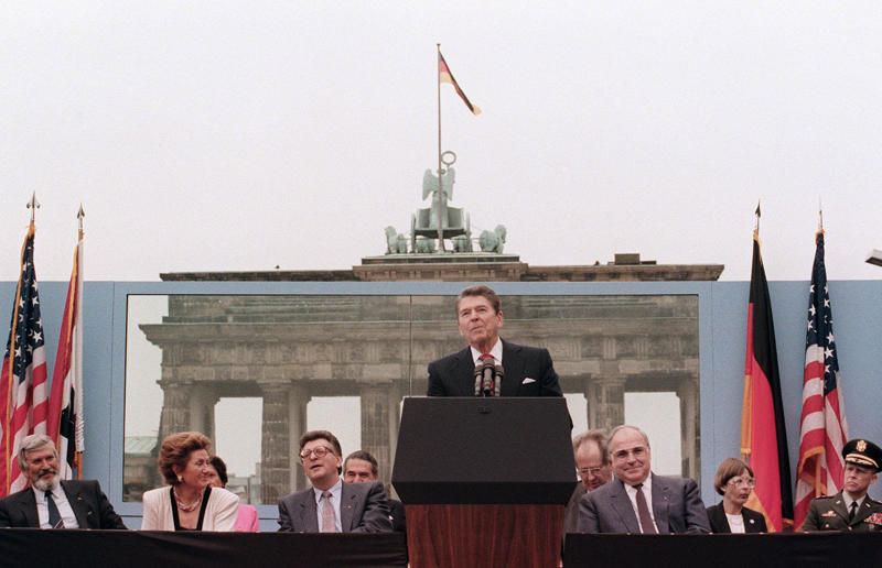1987: Reagan implores Gorbachev to “Tear down this wall” The decade that made America great again, 1980: The miracle on ice, 1980: Reagan promises to make America great again, 1980: John Lennon murdered, 1981: President Reagan shot, 1981: First space shuttle launched, 1981: MTV launched, 1982: America mourns 'The man in the water', 1982: Jane Fonda single-handedly creates the fitness industry, 1982: Vietnam Veteran Memorial dedication, 1983: The CD revolution begins, 1983: The US invades Grenada, 1983: Thriller aired, 1984: LA Olympics, 1984: A stellar year for music, 1985: New Coke fails the taste test, 1985: Rock Hudson dies of AIDS, 1985: The first version of Windows released, 1986: Space Shuttle Challenger disaster, 1986: Hands Across America unites the nation, 1986: Mike Tyson becomes the youngest ever champ, 1987: Golden Gate Bridge celebrates its 50th anniversary, 1987: Reagan implores Gorbachev to “Tear down this wall”, 1987: Greed is Good, 1988: Tragedy on the ice for US skater, 1988: Gangsta rap goes mainstream, 1988: Stealth bomber unveiled, 1989: Exxon Valdez oil spill, 1989: George W Bush declares war on crack