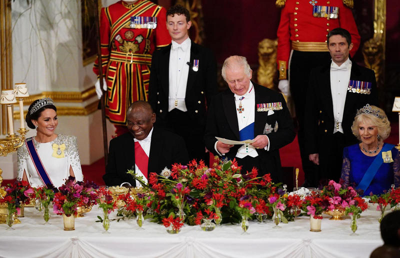 15. South Africa state banquet at Buckingham Palace 18. China state banquet at Buckingham Palace, 2015, 17. US state banquet at Buckingham Palace, 2019, 16. Wedding of Queen Victoria and Prince Albert, 1840, 15. South Africa state banquet at Buckingham Palace, 2022, 15. South Africa state banquet at Buckingham Palace, 14. Richard III's coronation banquet, 1483, 13. Queen Elizabeth II’s coronation banquet, 1953, 12. French state banquet at Windsor Castle, 2008, 11. George IV's Brighton Pavilion banquet, 1817, 10. George IV's coronation banquet, 1821, 9. US state banquet at Buckingham Palace, 2011, 8. Wedding of George VI and Lady Elizabeth Bowes-Lyon, 1923, 7. Henry VIII’s Field of the Cloth of Gold summit meeting, 1520, 6. Swedish state banquet at Buckingham Palace, 1954, 5. Edward VII’s coronation banquet, 1902, 4. Charles II's banquet for the Garter Knights, 1671, 3. Queen Victoria's Diamond Jubilee, 1897, 2. Henry VIII's coronation banquet, 1509, 1. George IV's Carlton House banquet, 1811, 1. George IV’s Carlton House banquet, 1811