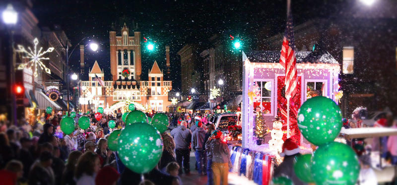 Gardens Aglimmer at Waterfront Botanical Gardens, Paristown's Fête de Noël, Shaker Village Illuminated Evenings, Southern Lights at the Kentucky Horse Park, Spirited Nights at Buffalo Trace Distillery, The Ultimate Christmas Town, Bardstown, Kentucky