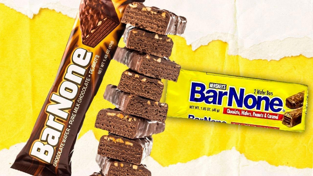 Bar None Chocolate Bar Reggie! Bar, Hi-C Ecto Cooler, Koogle Flavored Peanut Butter, Smurf Berry Crunch Cereal, Pepsi Free, Raspberry Oatmeal Swirl Bars, Triple Power Push Pops, Nibblets Corn Cakes, Bar None Chocolate Bar, Screaming Yellow Zonkers, Oreo Big Stuf, Giggles Cookies, Carnation Breakfast Bars, Jell-O Pudding Pops