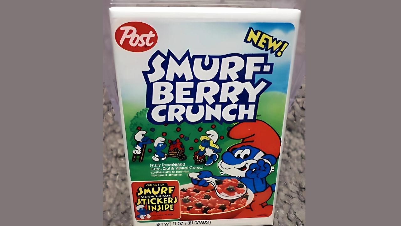 Smurf Berry Crunch Cereal Reggie! Bar, Hi-C Ecto Cooler, Koogle Flavored Peanut Butter, Smurf Berry Crunch Cereal, Pepsi Free, Raspberry Oatmeal Swirl Bars, Triple Power Push Pops, Nibblets Corn Cakes, Bar None Chocolate Bar, Screaming Yellow Zonkers, Oreo Big Stuf, Giggles Cookies, Carnation Breakfast Bars, Jell-O Pudding Pops