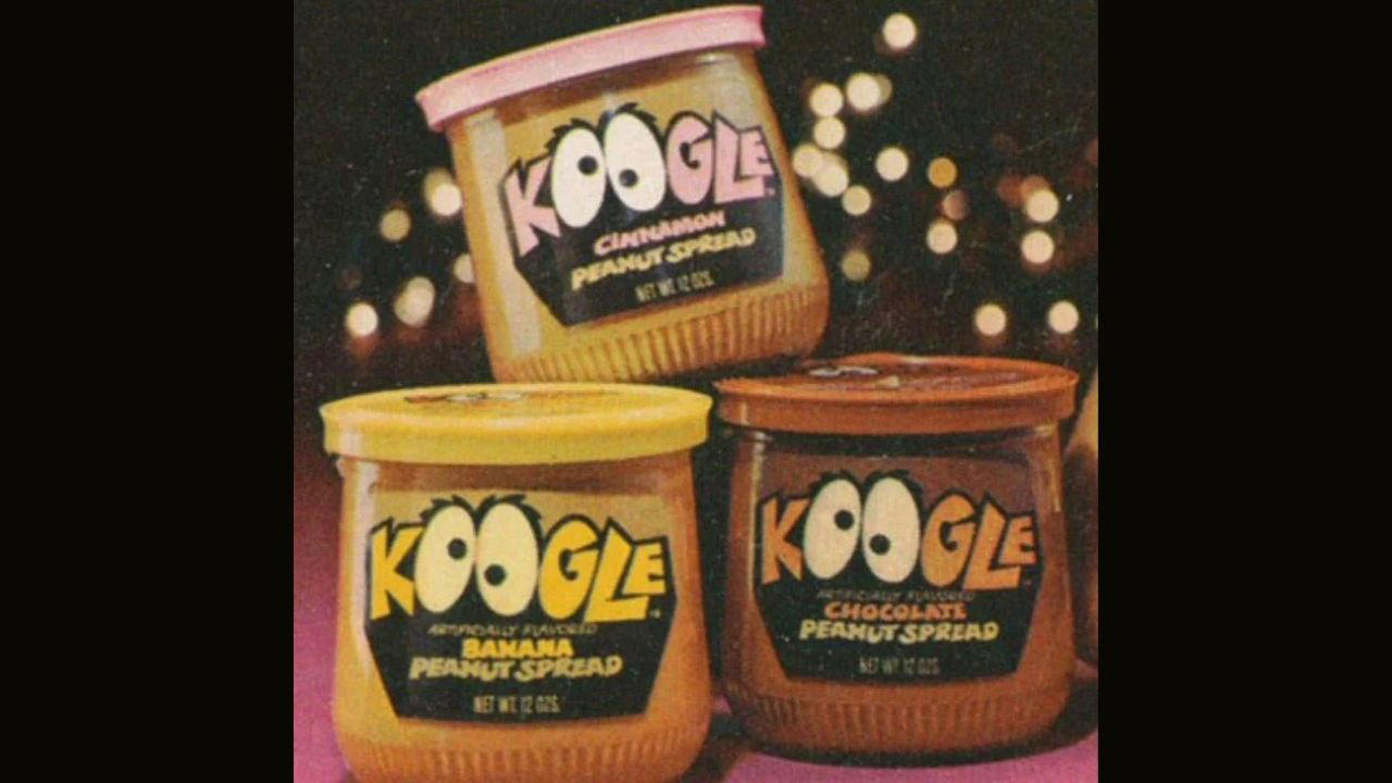 Koogle Flavored Peanut Butter Reggie! Bar, Hi-C Ecto Cooler, Koogle Flavored Peanut Butter, Smurf Berry Crunch Cereal, Pepsi Free, Raspberry Oatmeal Swirl Bars, Triple Power Push Pops, Nibblets Corn Cakes, Bar None Chocolate Bar, Screaming Yellow Zonkers, Oreo Big Stuf, Giggles Cookies, Carnation Breakfast Bars, Jell-O Pudding Pops