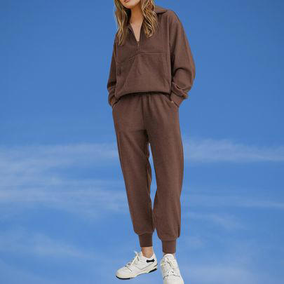 Lillusory two-piece lounge outfit, A cozy, slouchy knit set with a V-neck, A chic tank top outfit with pockets, A long T-shirt dress, A pair of tapered ankle pants, A two-piece sweatsuit with a half-zip pullover, A cheeky two-piece printed shorts set, A cuddly pashmina-style wrap, A pair of lightweight joggers, A Skims-lookalike fuzzy three-piece set, A classic crewneck cardigan, A kimono-style blouse-y top, A stylish two-piece sweater and wide-leg sweatpants set, Related...