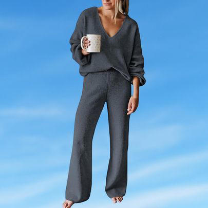 Lillusory two-piece lounge outfit, A cozy, slouchy knit set with a V-neck, A chic tank top outfit with pockets, A long T-shirt dress, A pair of tapered ankle pants, A two-piece sweatsuit with a half-zip pullover, A cheeky two-piece printed shorts set, A cuddly pashmina-style wrap, A pair of lightweight joggers, A Skims-lookalike fuzzy three-piece set, A classic crewneck cardigan, A kimono-style blouse-y top, A stylish two-piece sweater and wide-leg sweatpants set, Related...
