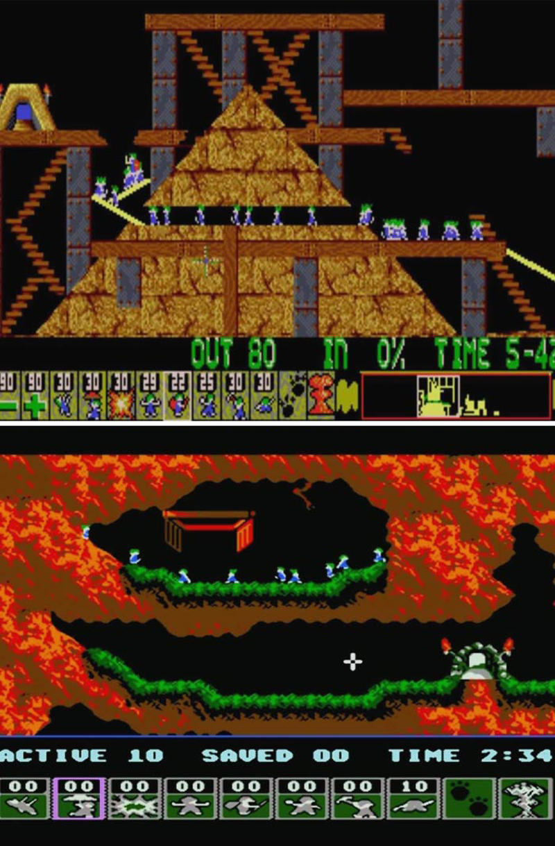 #20 Lemmings #1 Super Mario Bros. 3, #3 The Legend Of Zelda: A Link To The Past, #5 Donkey Kong, #7 Super Mario Kart, #9 Outrun, #11 Pong, #13 Sensible Soccer, #15 Manic Miner, #17 Lemmings, #19 Chuckie Egg, #21 Crash Bandicoot, #23 The Secret Of Monkey Island, #25 Asteroids, #27 Donkey Kong Country, #29 Myst, #31 Spyro, #33 Monkey Island 2: Lechuck's Revenge, #35 Tron, #37 Warcraft: Orcs & Humans