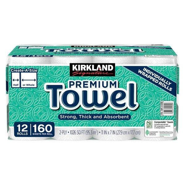  Kirkland Signature 680 Thread Count Sheet Set, Almond Croissant Pastries, Kirkland Signature Flex-Tech 13-Gallon Kitchen Trash Bag, 200-count, Greenmade 27 Gallon Storage Bin, 4-pack, Kirkland Basil Pesto, Kirkland Signature Paper Towels, 2-Ply, 160 Sheets, 12 Individually Wrapped Rolls, Kirkland Signature, Organic Extra Virgin Olive Oil, 2 L, Kirkland Signature Chicken Breast Fillet