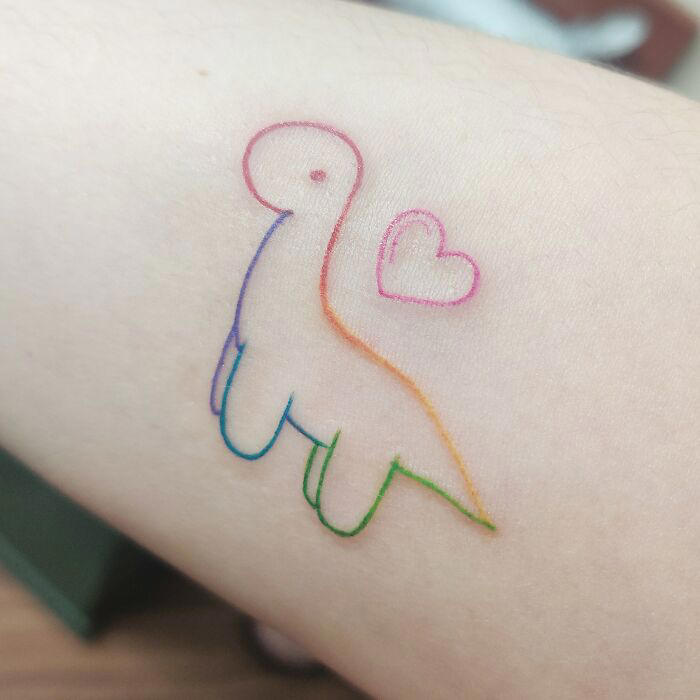 #15 I Have Been Obsessed With Dinosaurs Since I Was Small. Today, I Finally Got My First And Certainly Not The Last Dinosaur Tattoo #1 Very Colorful Dinosaur, #2 White Stegosaurus Fossil, #4 A Blind Cat Walking His Guiding Velociraptor, #6 Dinosaur Bubble Bath, #7 Dinosaur Sleeve, #8 Gorgeous Work, #9 My Favorite, #10 Ok Google, #11 Furry Little Dinosaur, #12 Super Cute Dino, #13 Siblings' Tattoos, #14 Does Everyone Like Geometric Art? T-Rex Skull, #16 Tattoo Museum, #18 Jungle Dinosaur, #19 Origami T-Rex, #20 My Cartoon Dinosaurs' Tattoo, #21 Dino With Underwater Scene, #22 I Bet This Tea Comes With A Very Special Flavor, #23 Hand-Poked Dinosaur, #24 Yehaaaw, #25 Punk Raptor, #26 Dinos Love Donuts, #27 First Tattoo, #28 Basquiat Dino, #29 We All Live In A Submarine, #30 Raptor. Really Amazing Work, #31 T-Rex Skeleton, #32 Aliens vs. Dinosaurs, #33 T-Rex, #35 Dinosaur Tattoo For Gamers, #37 Uncle Brachiosaurus With His Nephew, #38 Velociraptor, #39 This T-Rex Done By Me, #40 This Guy Is My Neighbor, #41 Dinosaur Sleeve, #42 Walking A T-Rex, #43 Color Realism Velociraptor. Work In Progress, #44 Dinosaur And A Warrior, #46 Just A Man And His Dino