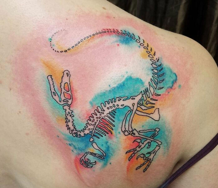 #27 First Tattoo #1 Very Colorful Dinosaur, #2 White Stegosaurus Fossil, #4 A Blind Cat Walking His Guiding Velociraptor, #6 Dinosaur Bubble Bath, #7 Dinosaur Sleeve, #8 Gorgeous Work, #9 My Favorite, #10 Ok Google, #11 Furry Little Dinosaur, #12 Super Cute Dino, #13 Siblings' Tattoos, #14 Does Everyone Like Geometric Art? T-Rex Skull, #16 Tattoo Museum, #18 Jungle Dinosaur, #19 Origami T-Rex, #20 My Cartoon Dinosaurs' Tattoo, #21 Dino With Underwater Scene, #22 I Bet This Tea Comes With A Very Special Flavor, #23 Hand-Poked Dinosaur, #24 Yehaaaw, #25 Punk Raptor, #26 Dinos Love Donuts, #27 First Tattoo, #28 Basquiat Dino, #29 We All Live In A Submarine, #30 Raptor. Really Amazing Work, #31 T-Rex Skeleton, #32 Aliens vs. Dinosaurs, #33 T-Rex, #35 Dinosaur Tattoo For Gamers, #37 Uncle Brachiosaurus With His Nephew, #38 Velociraptor, #39 This T-Rex Done By Me, #40 This Guy Is My Neighbor, #41 Dinosaur Sleeve, #42 Walking A T-Rex, #43 Color Realism Velociraptor. Work In Progress, #44 Dinosaur And A Warrior, #46 Just A Man And His Dino