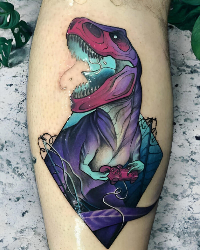#35 Dinosaur Tattoo For Gamers #1 Very Colorful Dinosaur, #2 White Stegosaurus Fossil, #4 A Blind Cat Walking His Guiding Velociraptor, #6 Dinosaur Bubble Bath, #7 Dinosaur Sleeve, #8 Gorgeous Work, #9 My Favorite, #10 Ok Google, #11 Furry Little Dinosaur, #12 Super Cute Dino, #13 Siblings' Tattoos, #14 Does Everyone Like Geometric Art? T-Rex Skull, #16 Tattoo Museum, #18 Jungle Dinosaur, #19 Origami T-Rex, #20 My Cartoon Dinosaurs' Tattoo, #21 Dino With Underwater Scene, #22 I Bet This Tea Comes With A Very Special Flavor, #23 Hand-Poked Dinosaur, #24 Yehaaaw, #25 Punk Raptor, #26 Dinos Love Donuts, #27 First Tattoo, #28 Basquiat Dino, #29 We All Live In A Submarine, #30 Raptor. Really Amazing Work, #31 T-Rex Skeleton, #32 Aliens vs. Dinosaurs, #33 T-Rex, #35 Dinosaur Tattoo For Gamers, #37 Uncle Brachiosaurus With His Nephew, #38 Velociraptor, #39 This T-Rex Done By Me, #40 This Guy Is My Neighbor, #41 Dinosaur Sleeve, #42 Walking A T-Rex, #43 Color Realism Velociraptor. Work In Progress, #44 Dinosaur And A Warrior, #46 Just A Man And His Dino