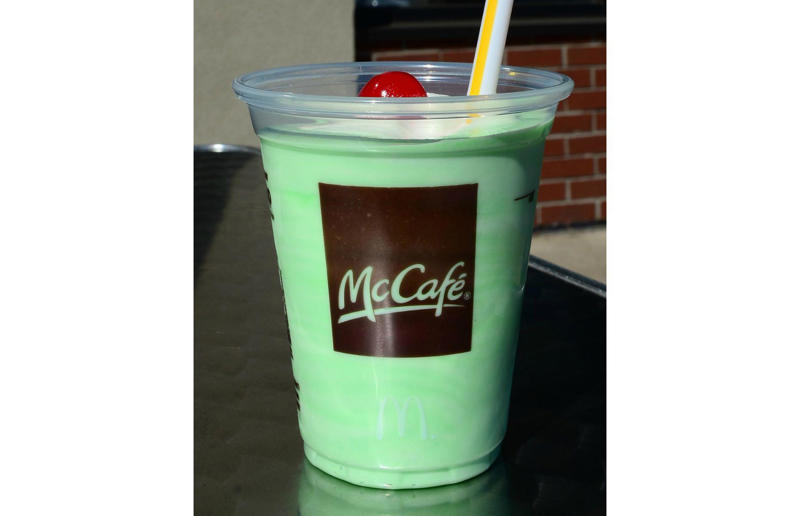12. Shamrock Shake 25. Crab Sandwich, 24. Biscuits and Gravy, 23. Saimin, 22. Mighty Wings, 21. Oreo Shamrock McFlurry, 20. Cookies & Crème Pie, 19. Johnsonville Brat, 18. Strawberry & Crème Pie, 17. Local Deluxe Breakfast Platter, 16. Gourmet pasta, 15. McTeri Deluxe, 14. Chicken McGriddles, 13. Big Breakfast, 12. Shamrock Shake, 11. Bacon, Egg & Cheese Biscuit, 10. Lone Star Stack, 9. McDonald's Pizza, 8. Haupia Pie, 7. Denali Big Mac, 6. McLobster, 5. Hatch Green Chile Double Cheeseburger, 4. Steak and Egg Burrito, 3. Gilroy Garlic Fries, 2. Fried apple pies