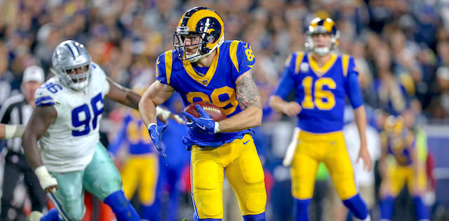 Tyler Higbee Limited Wednesday 32. Tommy Tremble - Carolina Panthers, 31. Theo Johnson - New York Giants, 30. Brenton Strange - Jacksonville Jaguars, 29. Will Dissly - Los Angeles Chargers, 28. Chig Okonkwo - Tennessee Titans, 27. Mason Taylor - New York Jets, 26. Noah Fant - Seattle Seahawks, 25. Juwan Johnson - New Orleans Saints, 24. Hunter Henry - New England Patriots, 23. Dalton Schultz - Houston Texans, 22. Colston Loveland - Chicago Bears, 21. Cade Otton - Tampa Bay Buccaneers, 20. Tyler Higbee - Los Angeles Rams, 19. Dalton Kincaid - Buffalo Bills, 18. Tucker Kraft - Green Bay Packers, 17. Tyler Warren - Indianapolis Colts, 16. Kyle Pitts - Atlanta Falcons, 15. Jake Ferguson - Dallas Cowboys, 14. Mike Gesicki - Cincinnati Bengals, 13. Zach Ertz - Washington Commanders, 12. Pat Freiermuth - Pittsburgh Steelers, 11. Mark Andrews - Baltimore Ravens, 10. Evan Engram - Denver Broncos, 9. Dallas Goedert - Philadelphia Eagles, 8. Jonnu Smith - Miami Dolphins, 7. David Njoku - Cleveland Browns, 6. T.J. Hockenson - Minnesota Vikings, 5. Travis Kelce - Kansas City Chiefs, 4. Sam LaPorta - Detroit Lions, 3. Trey McBride - Arizona Cardinals, 2. Brock Bowers - Las Vegas Raiders, 1. George Kittle - San Francisco 49ers
