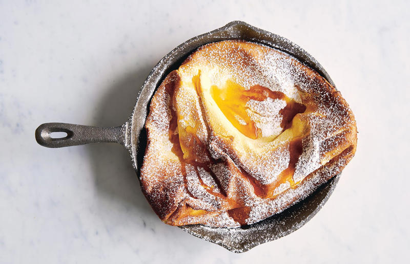 15. Dutch baby 33. Mac 'n' cheese, 32. Apple pie, 31. Classic steakhouse sirloin, 30. Pasta amatriciana, 29. Roast chicken, 28. Goats' cheese salad, 27. Miso cod, 26. Eggs Benedict, 25. Crab cakes, 24. Clam chowder, 23. Caesar salad, 22. Loaded steak nachos, 21. Cobb salad, 20. Pad Thai, 19. Baked scallops, 18. Fish tacos, 17. Ramen, 16. Roasted duck pancakes, 15. Dutch baby, 14. Cajun gumbo, 13. Chocolate brownies, 12. Buffalo wings, 11. Pumpkin pie, 10. California roll, 9. Pecan pie, 8. Cheesesteak, 7. Pancakes, 6. Key lime pie, 5. Pizza, 4. Baked cheesecake, 3. Cheeseburger, 2. Shrimp cocktail, 1. Banana split