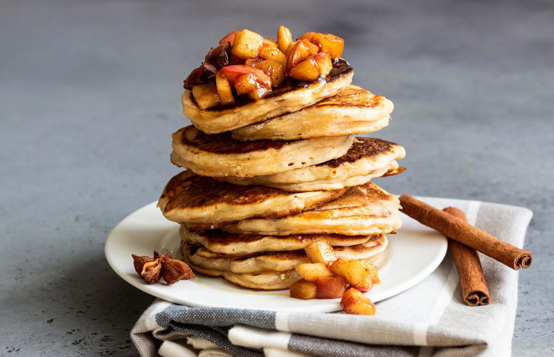 7. Pancakes 33. Mac 'n' cheese, 32. Apple pie, 31. Classic steakhouse sirloin, 30. Pasta amatriciana, 29. Roast chicken, 28. Goats' cheese salad, 27. Miso cod, 26. Eggs Benedict, 25. Crab cakes, 24. Clam chowder, 23. Caesar salad, 22. Loaded steak nachos, 21. Cobb salad, 20. Pad Thai, 19. Baked scallops, 18. Fish tacos, 17. Ramen, 16. Roasted duck pancakes, 15. Dutch baby, 14. Cajun gumbo, 13. Chocolate brownies, 12. Buffalo wings, 11. Pumpkin pie, 10. California roll, 9. Pecan pie, 8. Cheesesteak, 7. Pancakes, 6. Key lime pie, 5. Pizza, 4. Baked cheesecake, 3. Cheeseburger, 2. Shrimp cocktail, 1. Banana split