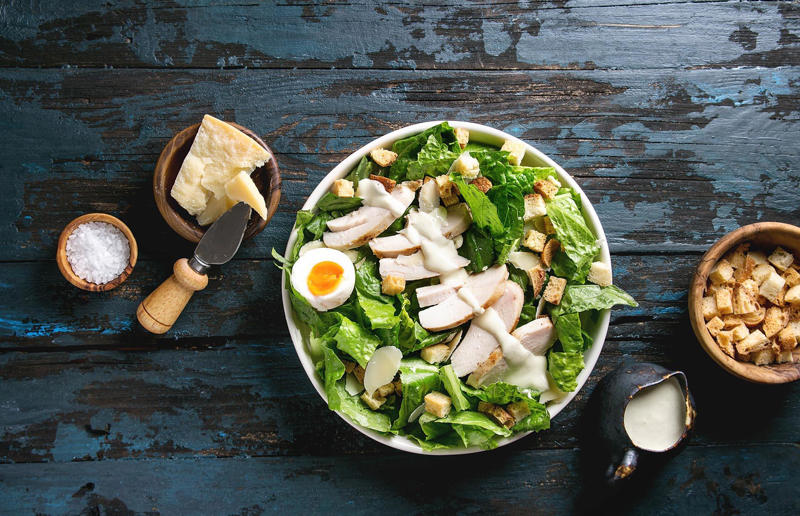 23. Caesar salad 33. Mac 'n' cheese, 32. Apple pie, 31. Classic steakhouse sirloin, 30. Pasta amatriciana, 29. Roast chicken, 28. Goats' cheese salad, 27. Miso cod, 26. Eggs Benedict, 25. Crab cakes, 24. Clam chowder, 23. Caesar salad, 22. Loaded steak nachos, 21. Cobb salad, 20. Pad Thai, 19. Baked scallops, 18. Fish tacos, 17. Ramen, 16. Roasted duck pancakes, 15. Dutch baby, 14. Cajun gumbo, 13. Chocolate brownies, 12. Buffalo wings, 11. Pumpkin pie, 10. California roll, 9. Pecan pie, 8. Cheesesteak, 7. Pancakes, 6. Key lime pie, 5. Pizza, 4. Baked cheesecake, 3. Cheeseburger, 2. Shrimp cocktail, 1. Banana split