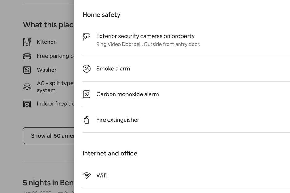 1. Early on, do extra research on your host, 2. Tally any security cameras and where they are, 3. Check the electronics and decide what you will (and won't) use, 4. Arrange for your unique lock codes early on, 5. Once you get inside, scan for hidden cameras, 6. Look for basics like smoke detectors, fire extinguishers and window locks, 7. See if there's protected Wi-Fi, 8. Check for maps or download your own