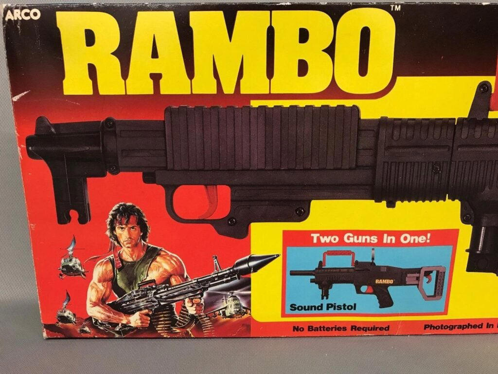 #30: Rambo Toy Machine Gun #1: Cabbage Patch Snacktime Kids, #3: Slip ‘N Slide, #4: Clackers, #6: Moon Shoes, #7: Garbage Pail Kids, #9: Skip-It, #10: My Little Pony – Long Haired, #12: Aquanet Hairspray, #13: Bubble Lights, #15: Jelly Shoes, #16: Lite-Brite, #18: Lawn Pool Slides, #19: Pogo Balls, #21: Big Wheels, #22: Slap Bracelets, #24: Hang 10 Mini Hammocks, #25: Jarts, #27: Battlestar Galactica Colonial Viper, #28: Water Wiggle, #30: Rambo Toy Machine Gun, #31: Smoking Monkey Toy, #33: Sky Dancers