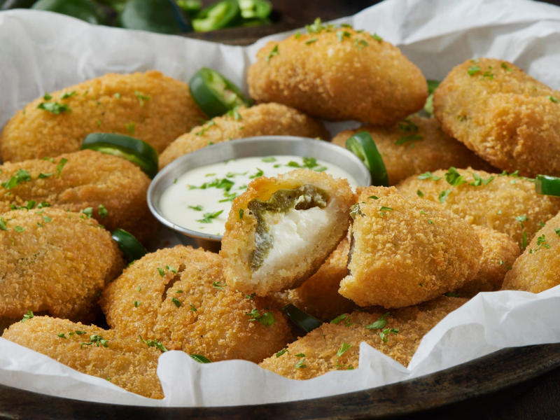 Jalapeño poppers are a game-day staple.