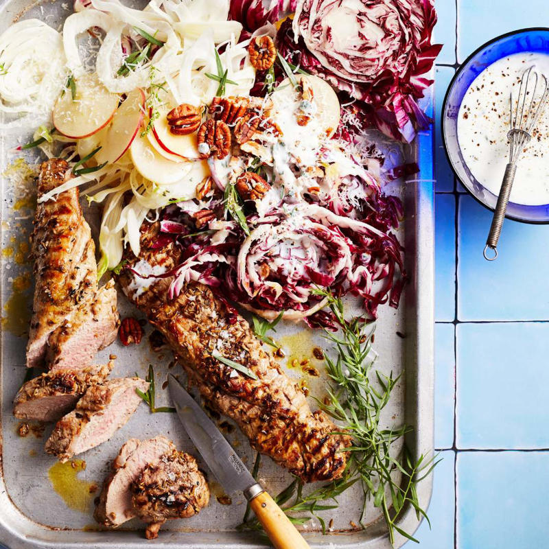Are pork fillets the same as pork tenderloins?, Grilled pork fillets with pear & apricot relish , Sweet and sour pork with rice noodle salad , BBQ pork tenderloin with fennel, radicchio, apple & pecans , Pork fillet with ginger beer & caramelised apple , Mexican-style Instant Pot pulled pork , Tex-Mex pork , Sticky glazed slow-roasted pork , Chilli pork stir-fry , Vietnamese pork stir-fry , Red curry pork with lemon and basil rice , Pork, chickpea and tomato curry , Greek pork skewers with crushed white beans , Pork and brussels sprouts stir-fry , Pork and tofu rice noodles , Pork fillet salad with miso maple dressing , Pork skewers with sriracha aioli , Pork skewers with satay sauce , Roast pork wreath with stone fruit , Slow-cooker pork and lemongrass curry , Sweet and soy pork , Slow-cooker soy-braised pork , Caramelised pork neck , Braised honey and soy pork fillet steaks , Braised pork fillet , Greek-style pork fillet , Prosciutto and sage pork fillet , Marmalade pork fillet with orange salad , Pork fillet with warm bean salad , Pork fillet with caramelised apples and leek , Sweet and sour pork stew with coconut rice