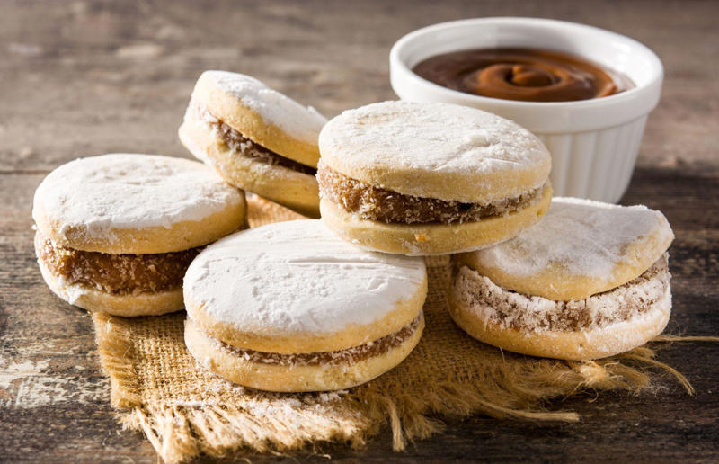 44. Alfajores, South America 61. Rigó Jancsi, Hungary, 60. Sorbet, various locations, 59. Sticky rice with mango, Thailand, 58. Ma’amoul, Egypt, 57. M’hanncha, Morocco, 56. Vermicelles, France, Italy and Switzerland, 55. Thapthim krop, Thailand, 54. S’mores, USA, 53. Dadar gulung, Indonesia, 52. Cannoli, Italy, 51. Crème caramel, France, 50. Rum cake, Caribbean, 49. Torrijas, Spain, 48. Malva pudding, South Africa, 47. Koeksister, South Africa, 46. Carlota de limón, Mexico, 45. Banoffee pie, England, UK, 44. Alfajores, South America, 43. Doughnuts, various locations, 42. Medovik, Russia, 41. Crumble, UK, 40. Lamington, Australia, 39. Bread and butter pudding, England, UK, 38. Profiteroles, France, 37. Galaktoboureko, various locations, 36. Gelato, Italy, 35. Churros, Spain and Portugal, 34. Gulab jamun, India, 33. Trifle, England, UK, 32. Snow ice, Taiwan, 31. Red velvet cake, USA, 30. Crêpes Suzette, France, 29. Bienenstich, Germany, 28. Chocolate soufflé, France, 27. Baked Alaska, USA, 26. Mooncakes, China, 25. Panna cotta, Italy, 24. Qatayef, Middle East, 23. Eton mess, England, UK, 22. Pecan pie, USA, 21. Pavlova, Australia or New Zealand, 20. Brownies, USA, 19. Rote grütze, Germany, 18. Tarte Tatin, France, 17. Kulfi, India, 16. Tiramisù, Italy, 15. Crème brûlée, France, 14. Frozen yogurt, USA, 13. Sticky toffee pudding, UK, 12. Black Forest gâteau, Germany, 11. Nanaimo bar, Canada, 10. Cendol, Southeast Asia, 9. Mochi, Japan, 8. Tres leches cake, Latin America, 7. Baklava, Türkiye, 6. Key lime pie, USA, 5. Chocolate mousse, France, 4. Apfelstrudel, Austria, 3. Apple pie, various locations, 2. Cheesecake, various locations