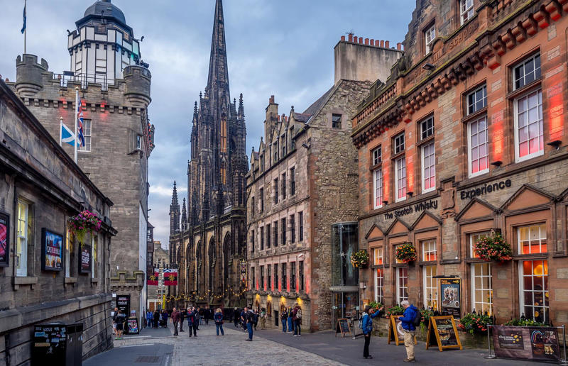 The Royal Mile, Edinburgh, UK 33. 25th Street, Ogden, Utah, USA, 32. Abbey Road, London, England, UK, 31. Heerstraße, Bonn, Germany, 30. Christmas Steps, Bristol, England, UK, 29. Rue du Petit-Champlain, Québec City, Canada, 28. Beale Street, Memphis, Tennessee, USA, 27. Steiner Street, San Francisco, California, USA, 26. Times Square, New York City, New York, USA, 25. Calle Ciegos, Jerez, Spain, 24. Streets of Chefchaouen, Morocco, 23. Avenue des Champs-Élysées, Paris, France, 22. Fiskargränd, Visby, Sweden, 21. Nathan Road, Hong Kong, 20. Nyhavn, Copenhagen, Denmark, 19. Via Dolorosa, Jerusalem, 18. The Royal Mile, Edinburgh, Scotland, UK, 17. Via Giudecca, Burano, Italy, 16. La Rambla, Barcelona, Spain, 15. Herbert Baker Street, Groenkloof, South Africa, 14. Caminito, Buenos Aires, Argentina, 13. Umbrella Sky Project (R. Luís de Camões), Águeda, Portugal, 12. Lombard Street, San Francisco, California, USA, 11. Calleja de las Flores, Córdoba, Spain, 10. Acorn Street, Boston, Massachusetts, USA, 9. Bourbon Street, New Orleans, Louisiana, USA, 8. Streets of Paraty, Brazil, 7. Jinli, Chengdu, China, 6. The Shambles, York, England, UK, 5. Philosopher's Path, Kyoto, Japan, 4. Streets of Alberobello, Italy, 3. Quai de la Poissonnerie, Colmar, France, 2. Via dei Fori Imperiali, Rome, Italy