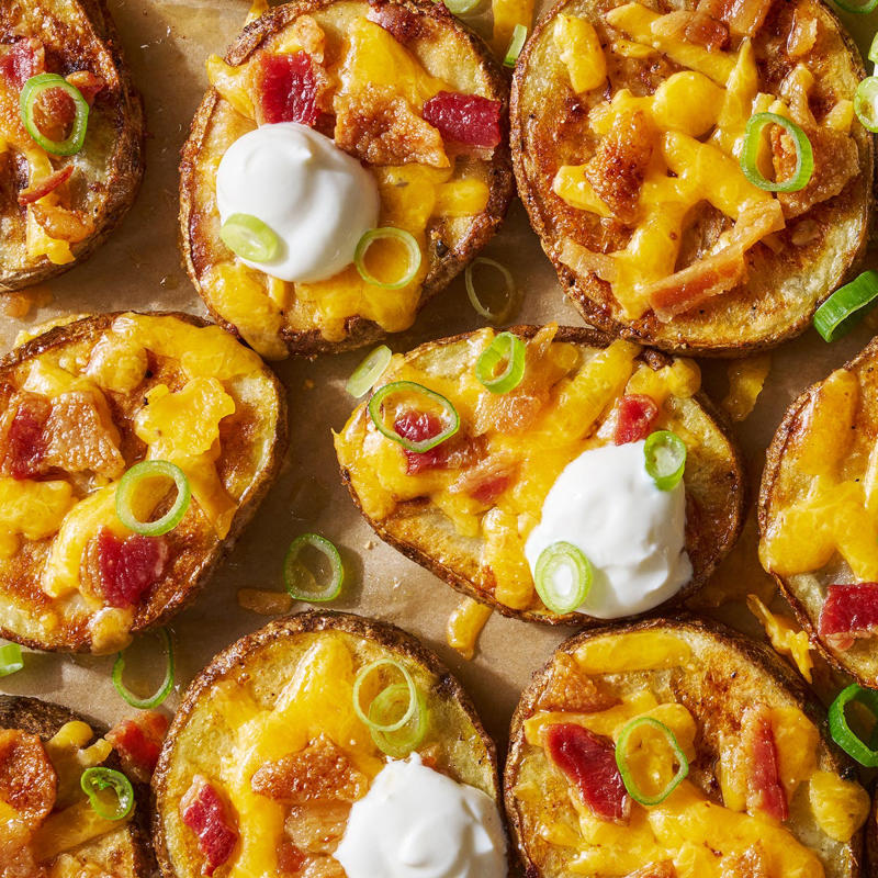 Jalapeño Popper Dip, French Onion Smashed Potatoes, Fried Buffalo Artichoke Hearts, Buffalo Blitz Bites, Hawaiian Roll Sliders, Football Field Dip, Potato Skin Bites, Classic Chili, Blooming Quesadilla Ring, Taco Dip, Ranch Wings, Sloppy Joe Cups, Crockpot Buffalo Chicken Dip, Pimento Cheese-Stuffed Mini Peppers, Tailgate Tots, Spinach Dip Rolls, French Dip Stuffed Biscuits, Nashville Hot Chicken Fries, Pigs In A Blanket, Lemon-Pepper Wings