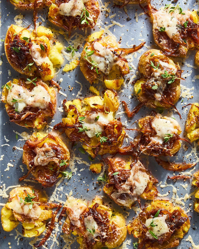 Jalapeño Popper Dip, French Onion Smashed Potatoes, Fried Buffalo Artichoke Hearts, Buffalo Blitz Bites, Hawaiian Roll Sliders, Football Field Dip, Potato Skin Bites, Classic Chili, Blooming Quesadilla Ring, Taco Dip, Ranch Wings, Sloppy Joe Cups, Crockpot Buffalo Chicken Dip, Pimento Cheese-Stuffed Mini Peppers, Tailgate Tots, Spinach Dip Rolls, French Dip Stuffed Biscuits, Nashville Hot Chicken Fries, Pigs In A Blanket, Lemon-Pepper Wings