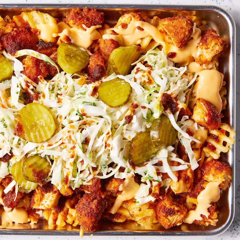 Jalapeño Popper Dip, French Onion Smashed Potatoes, Fried Buffalo Artichoke Hearts, Buffalo Blitz Bites, Hawaiian Roll Sliders, Football Field Dip, Potato Skin Bites, Classic Chili, Blooming Quesadilla Ring, Taco Dip, Ranch Wings, Sloppy Joe Cups, Crockpot Buffalo Chicken Dip, Pimento Cheese-Stuffed Mini Peppers, Tailgate Tots, Spinach Dip Rolls, French Dip Stuffed Biscuits, Nashville Hot Chicken Fries, Pigs In A Blanket, Lemon-Pepper Wings