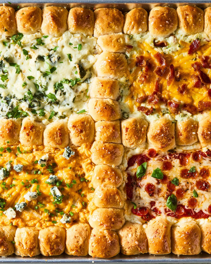 Spinach Artichoke Dip, Taco Dip, Nashville Hot Chicken Dip, Jalapeño Popper Dip, Buffalo Chicken Dip, Pull-Apart Garlic Bread Pizza Dip, Funfetti Dip, Chicken Enchilada Dip, 4-Way Dip, Super Bread Bowl Dip, Greek Feta Dip, Jalapeño Popper Dip, Hot Crab Dip, Tiramisu Dip, Cheesy Mini Meatball Skillet Dip, Caramelized Onion Dip, Corn Dip, Cheesy Sausage Dip, Hot Cocoa Dip, Crab Artichoke Dip, Cheesy Bacon Spinach Dip, Pub Cheese, Cheesy Refried Bean Dip, Crockpot Buffalo Chicken Dip, Pretzel Ring Beer Cheese Dip, Pickle Dip, Jambalaya Dip, Crab Rangoon Dip, Bacon Cheeseburger Dip