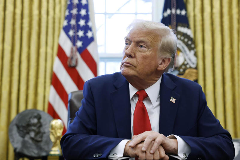 February 3 - Delays tariffs targeting Canada and Mexico May 22 - Pentagon accepts Boeing jet from Qatar for Trump, May 22 - "Big, beautiful bill" passed by House, May 21 - Announces “Golden Dome” missile defence project, May 20 - Has "excellent" call with Putin on Ukraine war, May 19 - Reacts to Biden's cancer diagnosis, May 16 - New tariff rates on the way, May 15 - Trump says US is close to nuclear deal with Iran, May 14 - Brokers B deal between Qatar Airways and Boeing, May 13 - Expedites refugee applications for white South Africans, May 13 - Donald Trump seeks 1 trillion in investments in Saudi Arabia, May 12 - Preparing to make Qatari luxury plane new Air Force One, May 12 - Trump promises historic drug price cuts, May 9 - Names Jeanine Pirro interim US attorney for DC, May 8 - Will decide on “Persian Gulf” name during Middle East visit, May 7 - Supreme Court allows ban on trans people in the military, May 6 - Hosts .5 million-per-plate dinner in Virginia, May 6 - Trump Administration Offers ,000 to Undocumented Immigrants for Voluntary Departure, May 6 - Trump and Carney meet at the White House, May 6 - Lawsuits against the Trump administration for mass layoffs at HHS, May 5 - Trump plans to reopen Alcatraz, May 5 - Trump uncertain about constitutional right to "due process", May 4 - Trump Denies Seeking Unconstitutional Third Term Despite "Trump 2028" Merchandise, Trump Stirs Controversy with AI-Generated Pope Image During Vatican Mourning Period, May 2 - Plans to revoke Harvard’s tax-exempt status, May 1 - Reassigns national security adviser Mike Waltz, April 30 - Blames Biden for shrinking US economy, April 29 - Lowest 100-day approval rating in 80 years, April 28 - Trump suggests Canadians should vote for him in election, April 25 – Trump signs executive order to step up global deep-sea mining, April 23 – Trump softens stance on China and Powell, April 22 - Trump refuses to grant migrants a trial, April 21 - Stands behind Hegseth as defense secretary, April 19 – Trump’s approval rating on economy drops to all-time low, April 17 - Criticizes Federal Reserve Chair, April 16 - Plans to overhaul the Endangered Species Act, April 15 - Trump suggests deporting US criminals to El Salvador, April 14 - Called “fully fit” by White House physician, April 9 - Pauses tariffs on everyone but China for 90 days, April 9 - Urges Americans to “BE COOL!”, April 8 - Prepared to add new tariffs on China, April 7 - Wins ruling on rapid deportations, April 7 - Hosts World Series champion Dodgers at White House, April 2 - Announces widespread reciprocal tariffs, April 1 - Administration sued by state AGs over health funding cuts, March 27 - Trump pulls Stefanik's nomination for U.N. ambassador, March 26 - Imposing tariffs on all automobiles made outside the US, March 25 - Calls group chat security leak a “glitch”, March 24 - Dismisses existing portrait of himself, praises unseen Russian picture, March 20 - Signs order to dismantle Department of Education, March 15 - Signs bill to fund government through September, March 11 - Supports Elon Musk and Tesla, March 11 - Escalates trade war with Canada, March 9 - Won’t rule out recession, March 7 - Holds crypto summit, Bitcoin price tumbles, March 4 - Gives speech to Congress, March 4 - Officially puts tariffs into effect, March 3 - Freezes military aid to Ukraine, March 2 - Announces crypto reserve, February 28 - Has tense meeting with Zelenskyy at White House, February 26 - Posts AI-generated video on Gaza transformation, February 24 - Says tariffs on Canada and Mexico will go forward, February 21 - Fires senior military leadership, February 15 - Channels Napoleon, February 12 - Speaks with Putin about ending war in Ukraine, February 10 - Imposes 25 per cent tariffs on steel and aluminum imports, February 7 - Meets with Japanese prime minister, February 5 - Bans transgender women from female sports, February 4 - States that the US will “take over” Gaza Strip, February 3 - Delays tariffs targeting Canada and Mexico, January 23 - Lays out economic vision to WEF, January 20 - Suspends sale of TikTok for 75 days, January 20 - Pardons 1,500 people involved in Jan. 6 Capitol riots, January 20 - Plans 25% tariffs for Canada and Mexico on Feb. 1, January 20 - Marco Rubio confirmed as secretary of state, January 20 - Signs first executive orders, January 20 - Sworn in as 47th president of the United States, January 19 - Pledges to release classified Kennedy and MLK records, January 18 - Launches own cryptocurrency, January 14 - Plans to create “External Revenue Service”, January 10: Planning 100-plus executive orders on day one, January 10: Receives no punishment for felony hush money conviction, January 8: Plans to designate Mexican cartels as terror organizations, January 5: Meets Italian prime minister Giorgia Meloni, December 26 - Told Wayne Gretzky to run for Canadian Prime Minister, December 25 - Tells death row prisoners to “go to hell”, December 23 - Once again looking to buy Greenland, December 22 - Threatens to regain control of Panama Canal, December 22 - Rejects claims that Elon Musk is pulling his strings, December 16 - Will not have NY hush money case dismissed, December 14 - Gets M in ABC defamation case, December 13 - Vows to end daylight saving time, December 11 - Invites Xi Jinping to attend his inauguration, December 9 - Lays out agenda in television interview, December 5 - Selects David Sacks to oversee AI and crypto, December 4 - Names Peter Navarro as top trade advisor, December 3 - Jokes about making Canada the “51st state”, December 2 - Demands release of Israeli hostages in Gaza, December 2 - Plans to travel to Paris, November 21 - Matt Gaetz withdraws from AG consideration, November 20 - Chooses Linda McMahon to be education secretary, November 19 - Picks Dr. Oz to run Medicare and Medicaid, November 16 - Attends UFC 309, November 14 - Plans to use recess appointments, November 13 - Nominates Marco Rubio as secretary of state, November 13 - Nominates Pete Hegseth as secretary of defense, November 13 - Nominates Matt Gaetz as attorney general, November 13 - Nominates Tulsi Gabbard as director of national intelligence, November 12 - Nominates Kristi Noem as his Homeland Security secretary