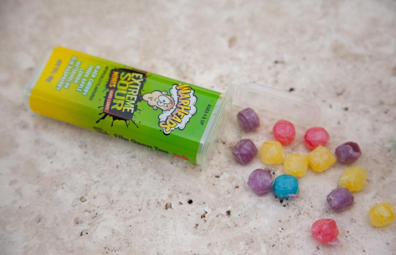 26. Warheads Extreme Sour 31. Choo Choo Bar, 30. Fizzoes, 29. Push Pop, 28. Jubes, 27. Spearmint Leaves, 26. Warheads Extreme Sour, 25. JOLS, 24. Black Cats, 23. Wine Gums, 22. Minties, 21. Sherbies, 20. Cheekies, 19. Yowie, 18. Zappo, 17. Pascall Marshmallows, 16. Zombie Chews, 15. Big Red Frogs, 14. Fantales, 13. Sour Brite Crawlers, 12. Jaffas, 11. Wizz Fizz Sherbet Sachets, 10. Life Savers Fizz Stix, 9. Pineapples, 8. Red Ripperz, 7. Clinkers, 6. Sherbet bombs, 5. Freckles, 4. Strawberry Clouds, 3. Snakes Alive, 2. Musk Sticks