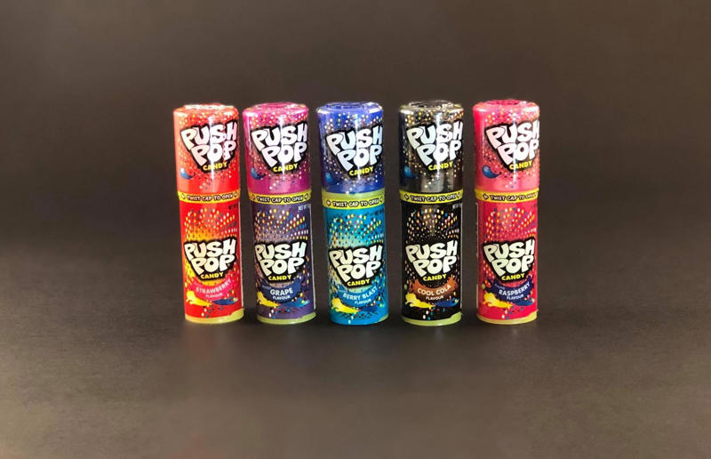6. Push Pop 31. Choo Choo Bar, 30. Fizzoes, 29. Push Pop, 28. Jubes, 27. Spearmint Leaves, 26. Warheads Extreme Sour, 25. JOLS, 24. Black Cats, 23. Wine Gums, 22. Minties, 21. Sherbies, 20. Cheekies, 19. Yowie, 18. Zappo, 17. Pascall Marshmallows, 16. Zombie Chews, 15. Big Red Frogs, 14. Fantales, 13. Sour Brite Crawlers, 12. Jaffas, 11. Wizz Fizz Sherbet Sachets, 10. Life Savers Fizz Stix, 9. Pineapples, 8. Red Ripperz, 7. Clinkers, 6. Sherbet bombs, 5. Freckles, 4. Strawberry Clouds, 3. Snakes Alive, 2. Musk Sticks