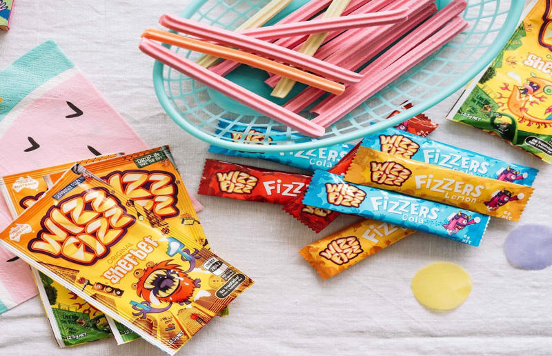 11. Wizz Fizz Sherbet Sachets 31. Choo Choo Bar, 30. Fizzoes, 29. Push Pop, 28. Jubes, 27. Spearmint Leaves, 26. Warheads Extreme Sour, 25. JOLS, 24. Black Cats, 23. Wine Gums, 22. Minties, 21. Sherbies, 20. Cheekies, 19. Yowie, 18. Zappo, 17. Pascall Marshmallows, 16. Zombie Chews, 15. Big Red Frogs, 14. Fantales, 13. Sour Brite Crawlers, 12. Jaffas, 11. Wizz Fizz Sherbet Sachets, 10. Life Savers Fizz Stix, 9. Pineapples, 8. Red Ripperz, 7. Clinkers, 6. Sherbet bombs, 5. Freckles, 4. Strawberry Clouds, 3. Snakes Alive, 2. Musk Sticks