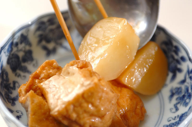 厚揚げと豚肉の甘辛チーズ煮, 厚揚げと里芋のみそからめ煮, 大根と厚揚げ みぞれ煮 10分で出来る人気レシピ, 厚揚げと小松菜の煮浸し, 厚揚げとカブの豚そぼろ煮